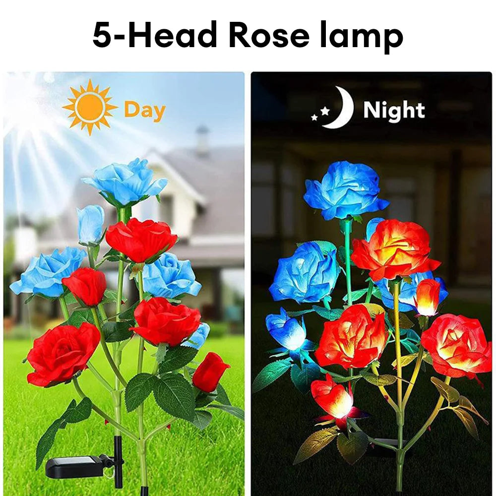 Decorative Solar Garden Lights Rose Flower - 60 Off Store